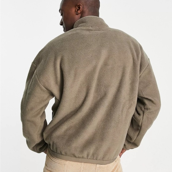 Abercrombie & Fitch oversized polar fleece half zip sweatshirt//Cream//Small - Picture 4 of 12